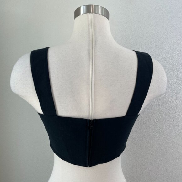 NEW L'agence Womens 2 Black Cropped Twist Front Tank Top - Picture 7 of 9